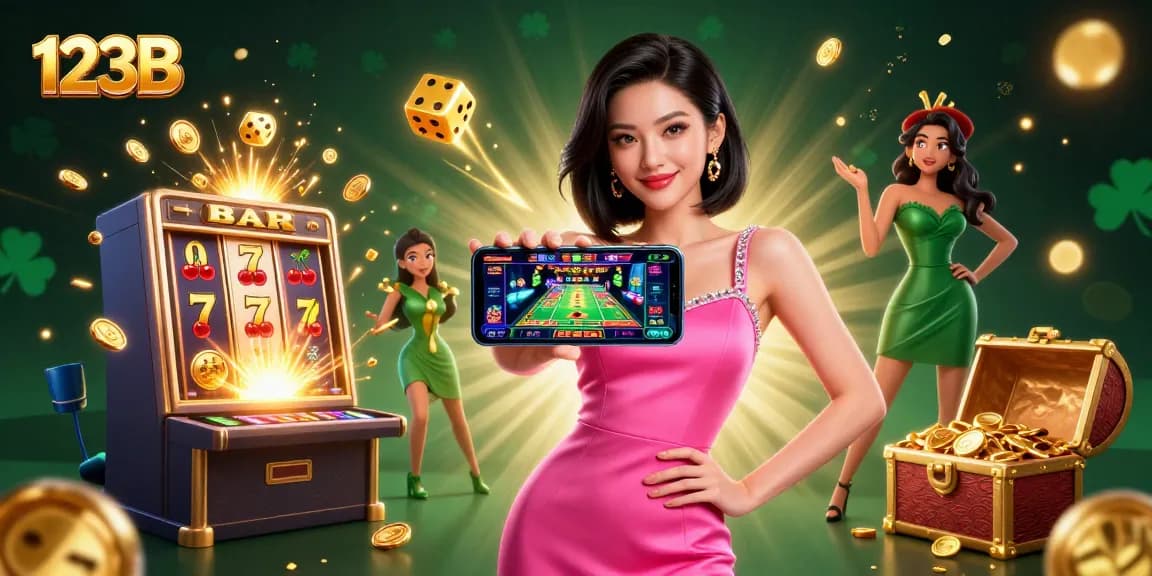 Engage with 123B's live dealer games through a vibrant 3D casino scene full of excitement.