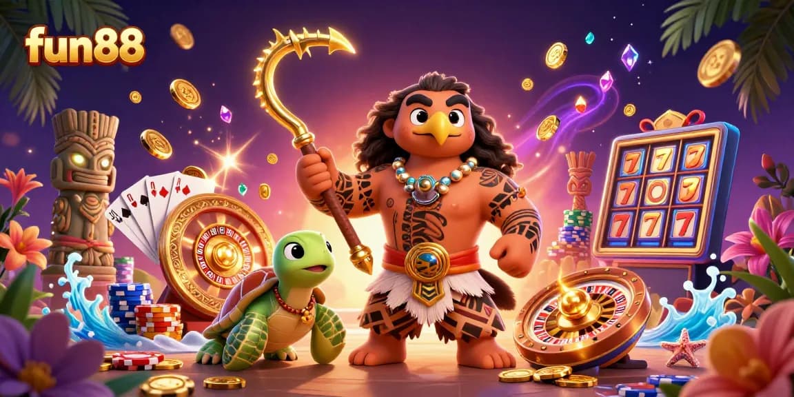 Experience the thrill of fun88 with exciting 3D casino elements and vibrant characters in action.