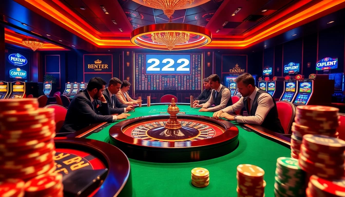 Experience the excitement at 22jl club with players strategizing at a high-stakes poker table.