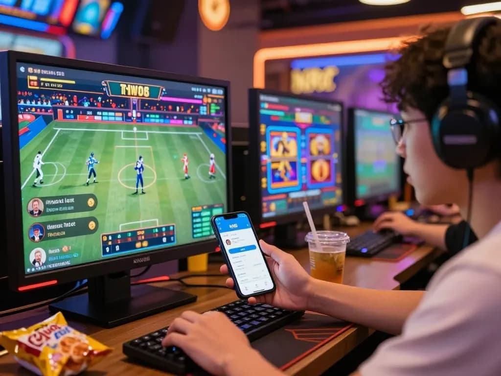 Exciting online betting experience at NK88 with a player enjoying live sports events and gaming.