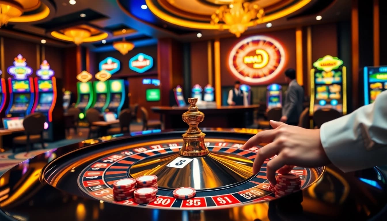 Playing at a luxurious roulette table on https://n188.bid/ with vibrant casino features.