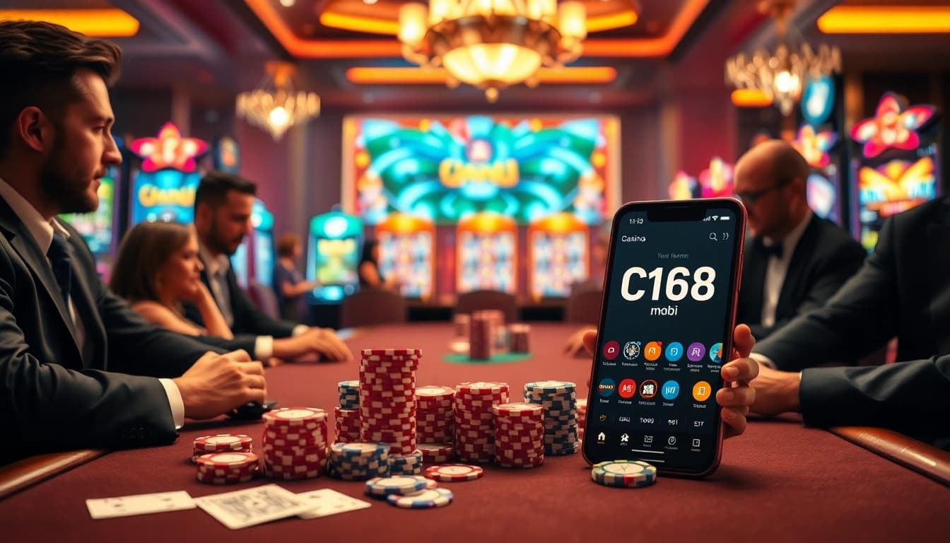 Experience high-stakes action with C168 mobi, showcasing a luxury casino atmosphere.