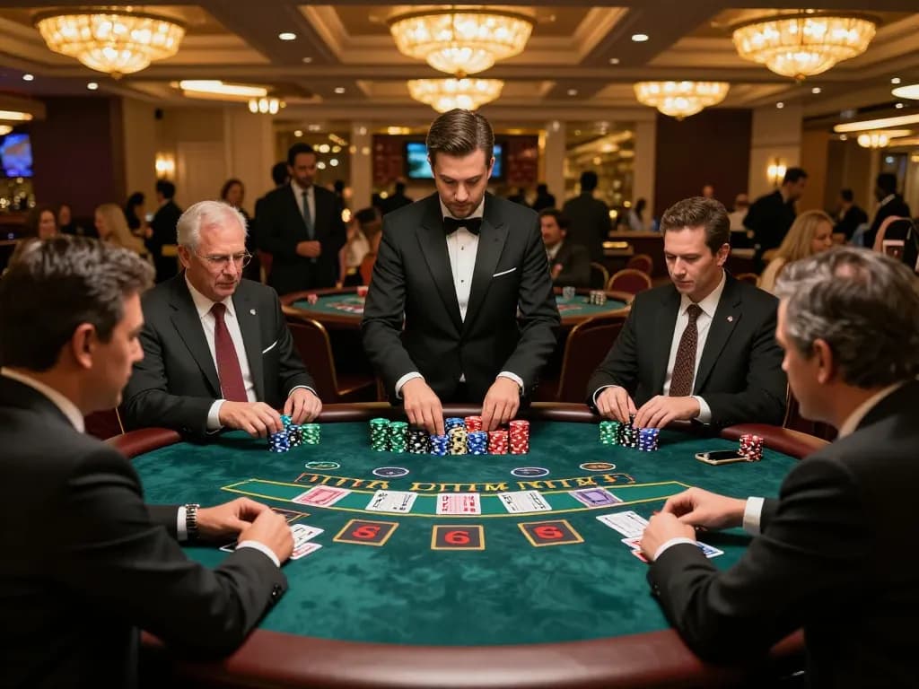 Players experience intense excitement at the MB66 blackjack table in a luxury Vegas casino