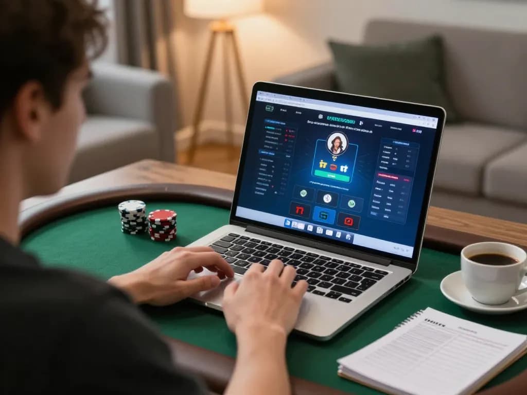 AX88 player engaging in strategic online poker from cozy home setup