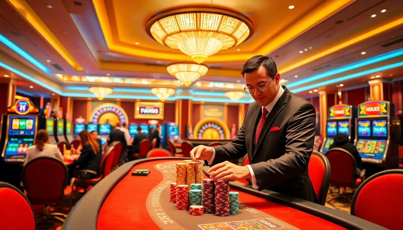 Players enjoying the HU88 CLUB experience at a vibrant casino table.