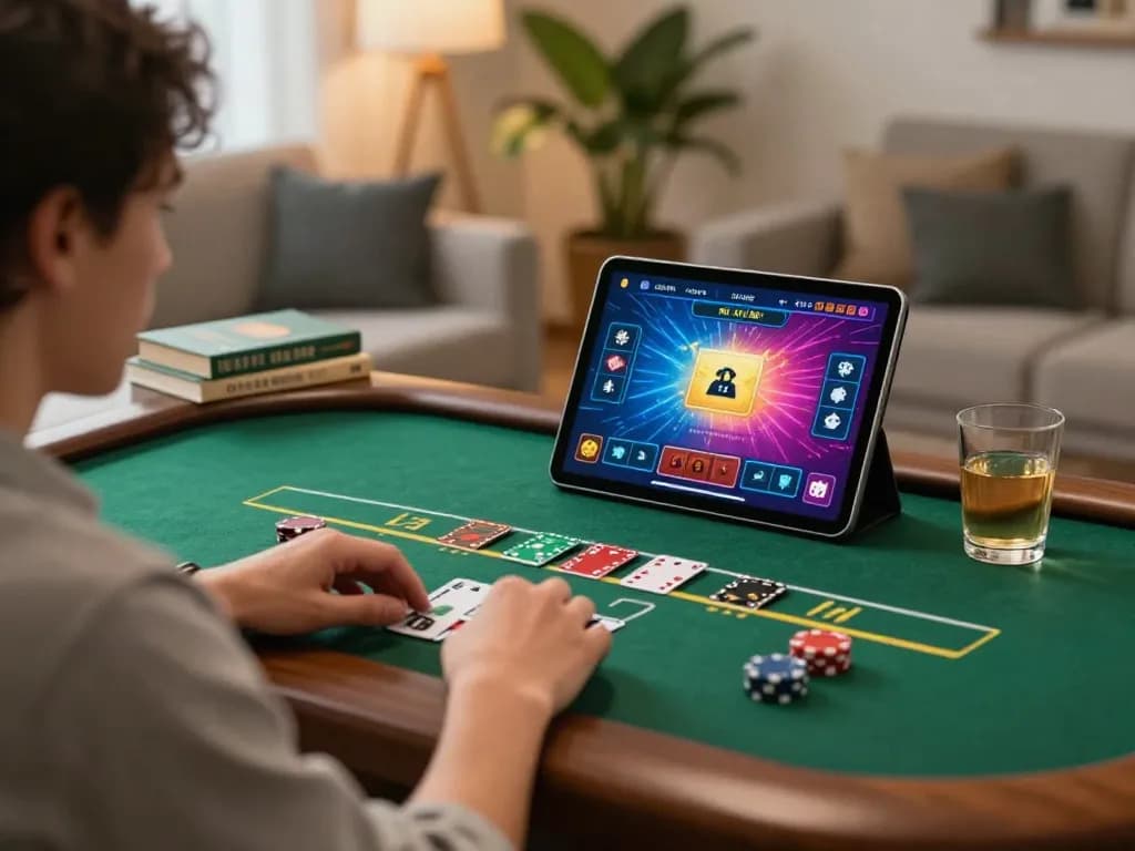 Experience the excitement of fly88 online blackjack with a user engaged in an interactive game.