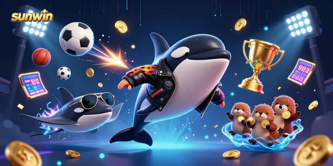 Experience excitement at sunwin with this dynamic 3D illustration showcasing thrilling gambling action.