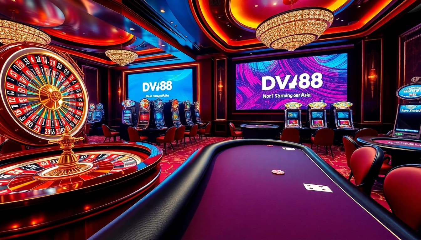 Experience the excitement of gambling at https://dv88.design/ with vibrant casino tables and luxurious decor.