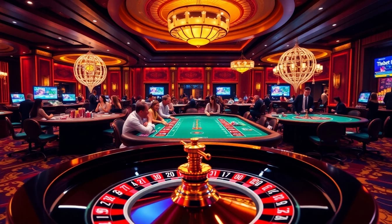 Experience the thrill of Thabet with players engaging at a luxurious casino table.