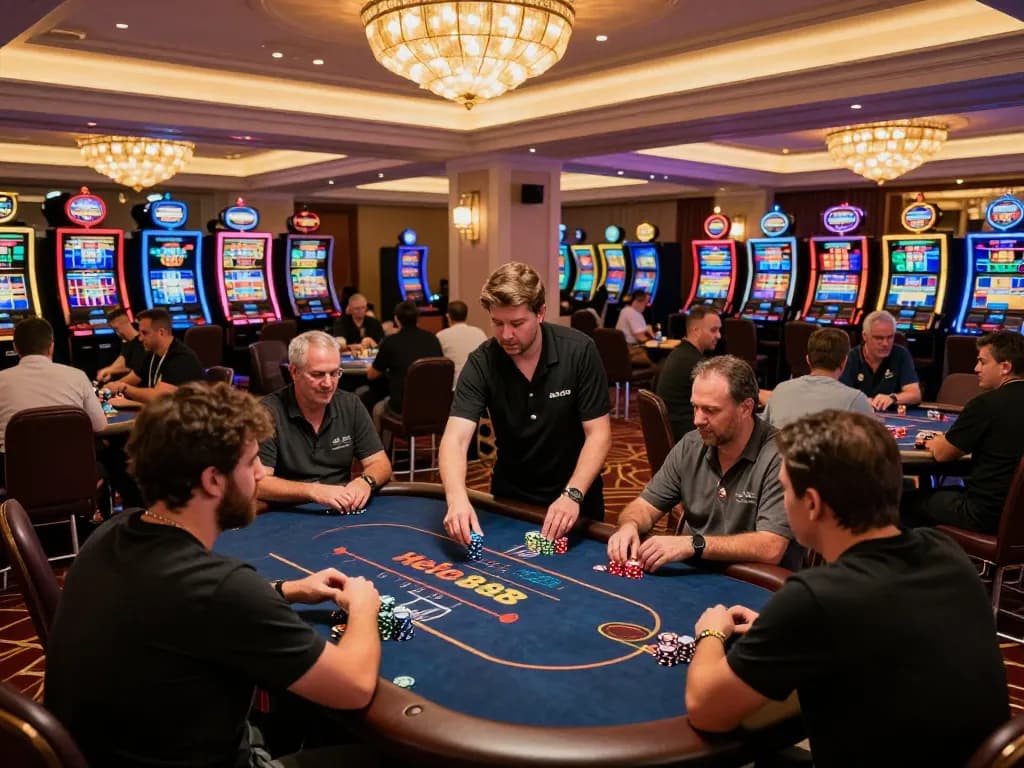 Players engaging in intense poker action at Hello 88 casino, showcasing strategic gameplay.