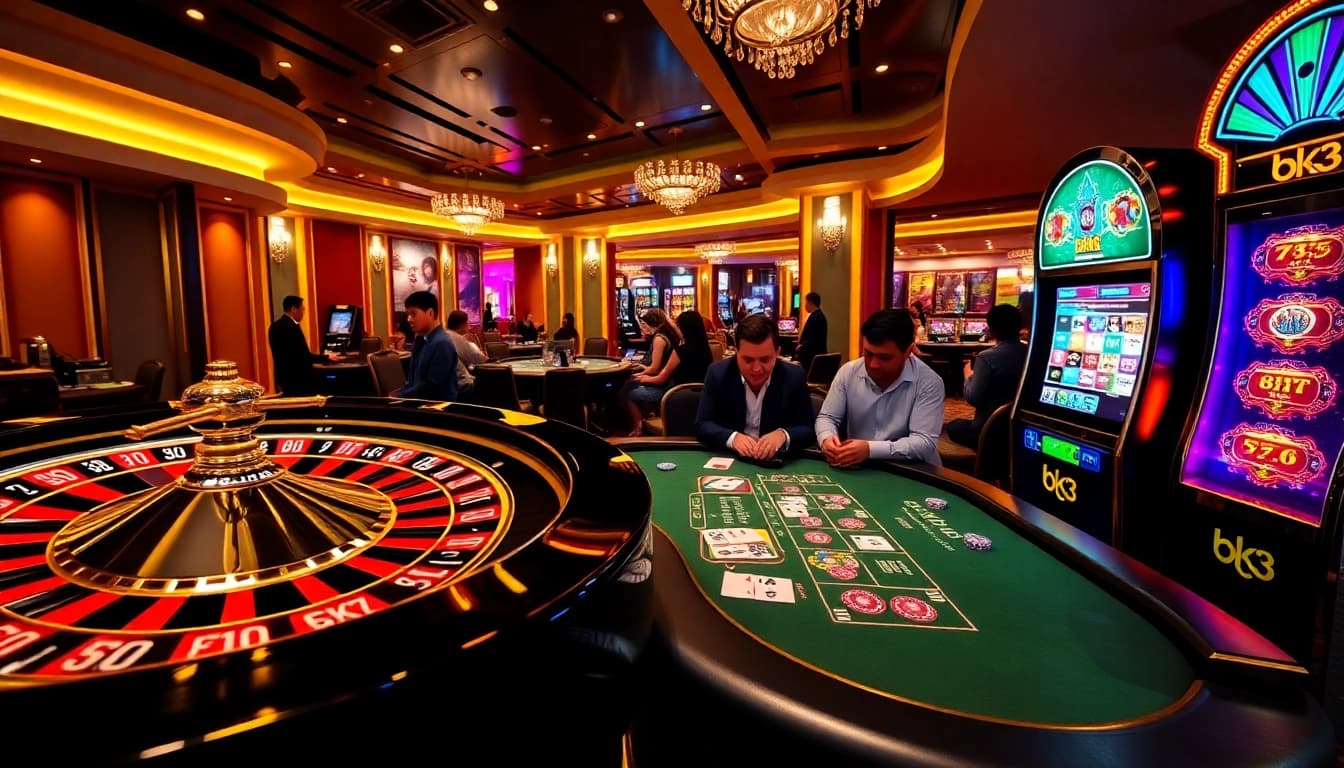 Experience thrilling gambling action with bk33's luxurious online casino environment.