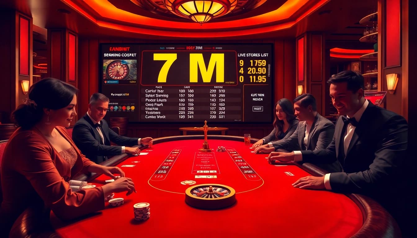 Experience the thrill of high-stakes gaming with 7M, showcasing intense poker action and vibrant casino atmosphere.
