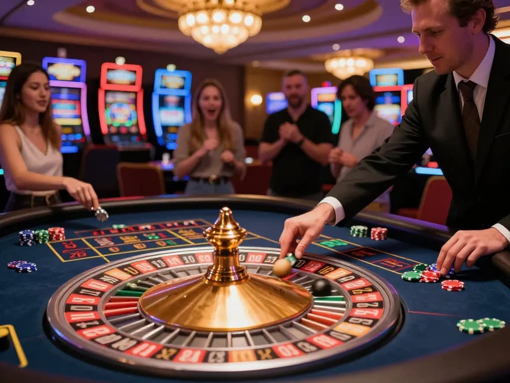 Players placing bets at the exciting 89bet roulette table, capturing the dynamic gambling atmosphere