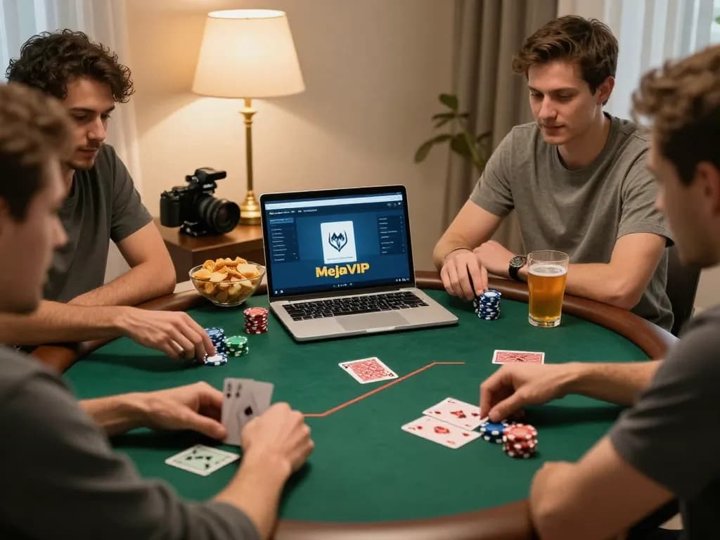 Mengajak teman bermain poker togel online MejaVIP di rumah, menikmati camilan dan minuman selama malam permainan.