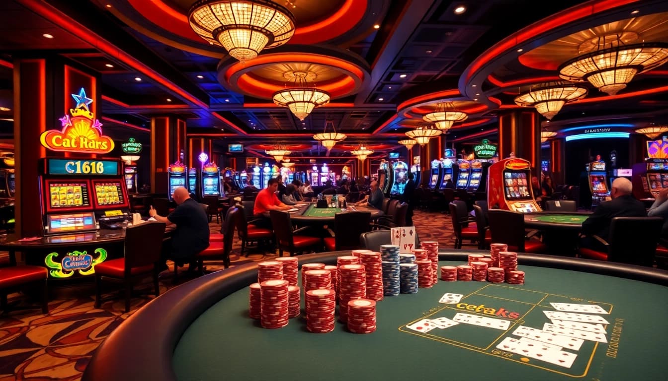 c168 works at an exciting poker table in a dynamic casino atmosphere full of action.
