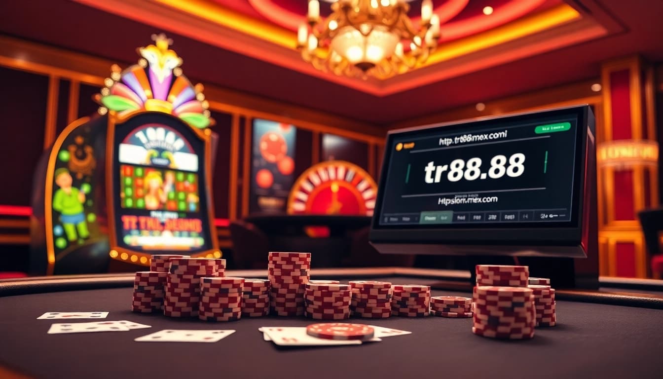 Engage with exciting games at https://tr88.mex.com/ featuring colorful poker chips and lively casino tables.