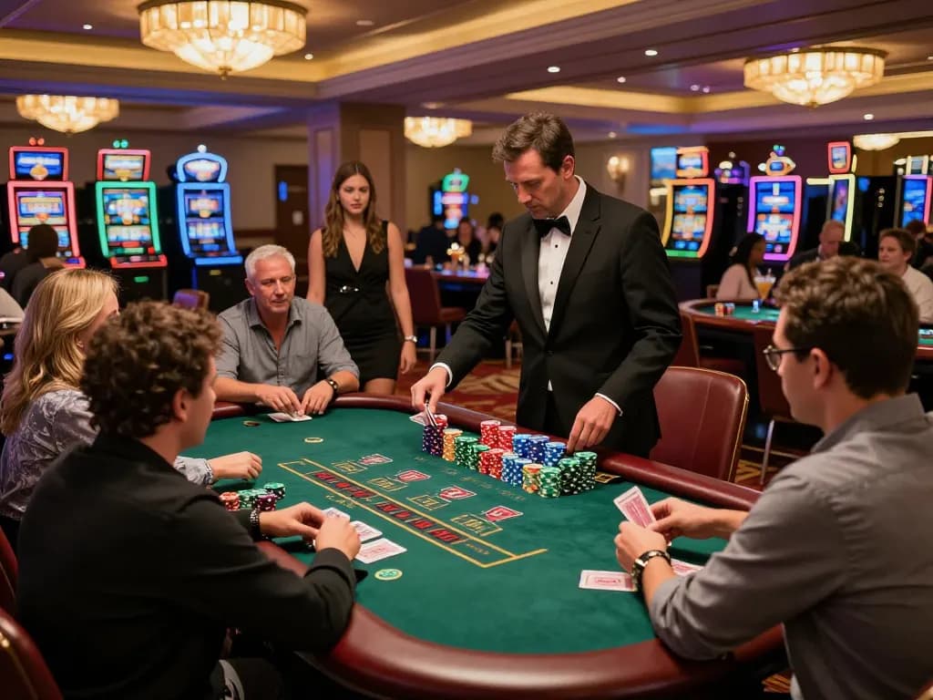 Players strategizing at a blackjack table while experiencing the thrill of TR88 casino games