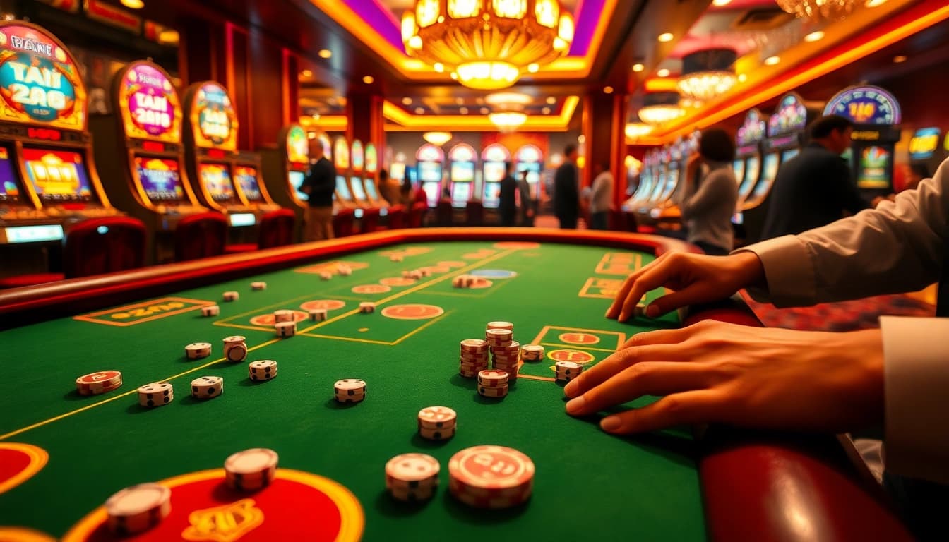 Tài Xỉu MD5 game table showcasing luxury gaming with vivid casino elements.