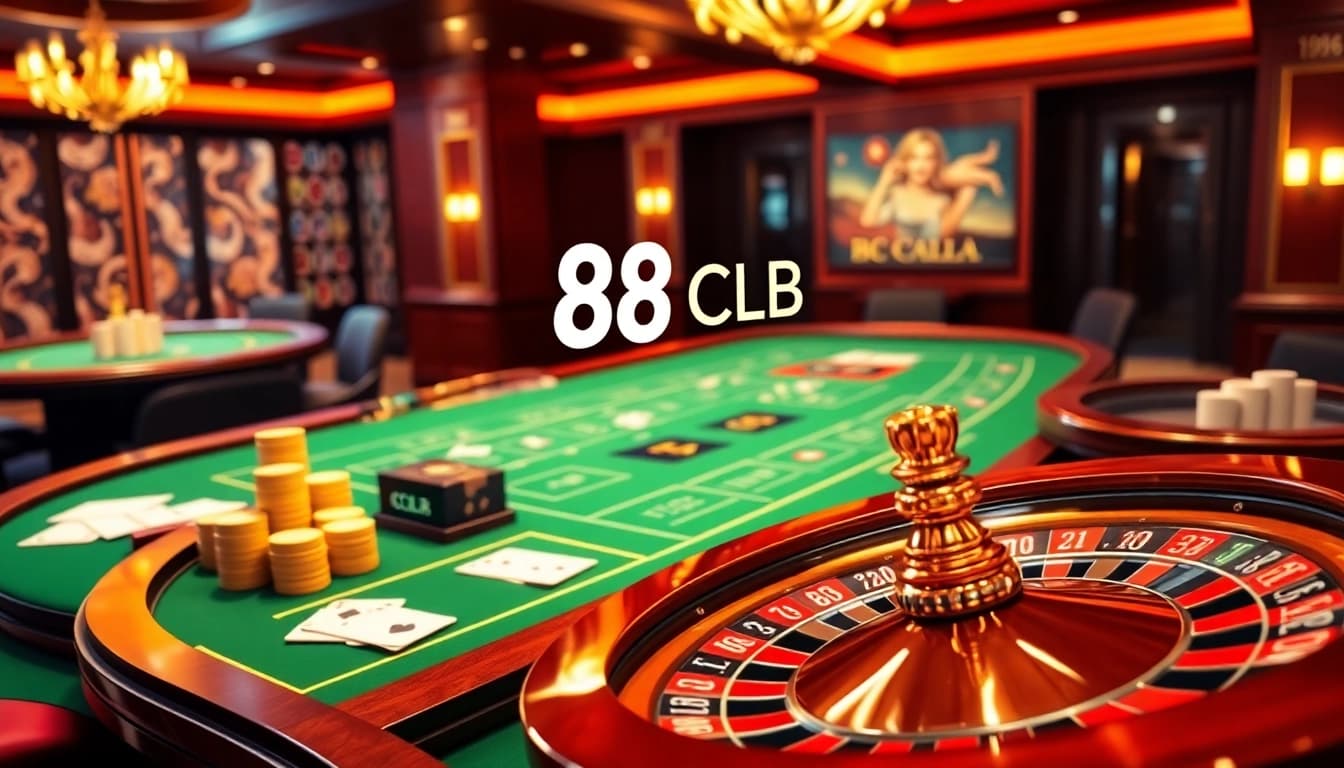 Players enjoying vibrant casino games at 88 CLB, showcasing excitement and luxury.