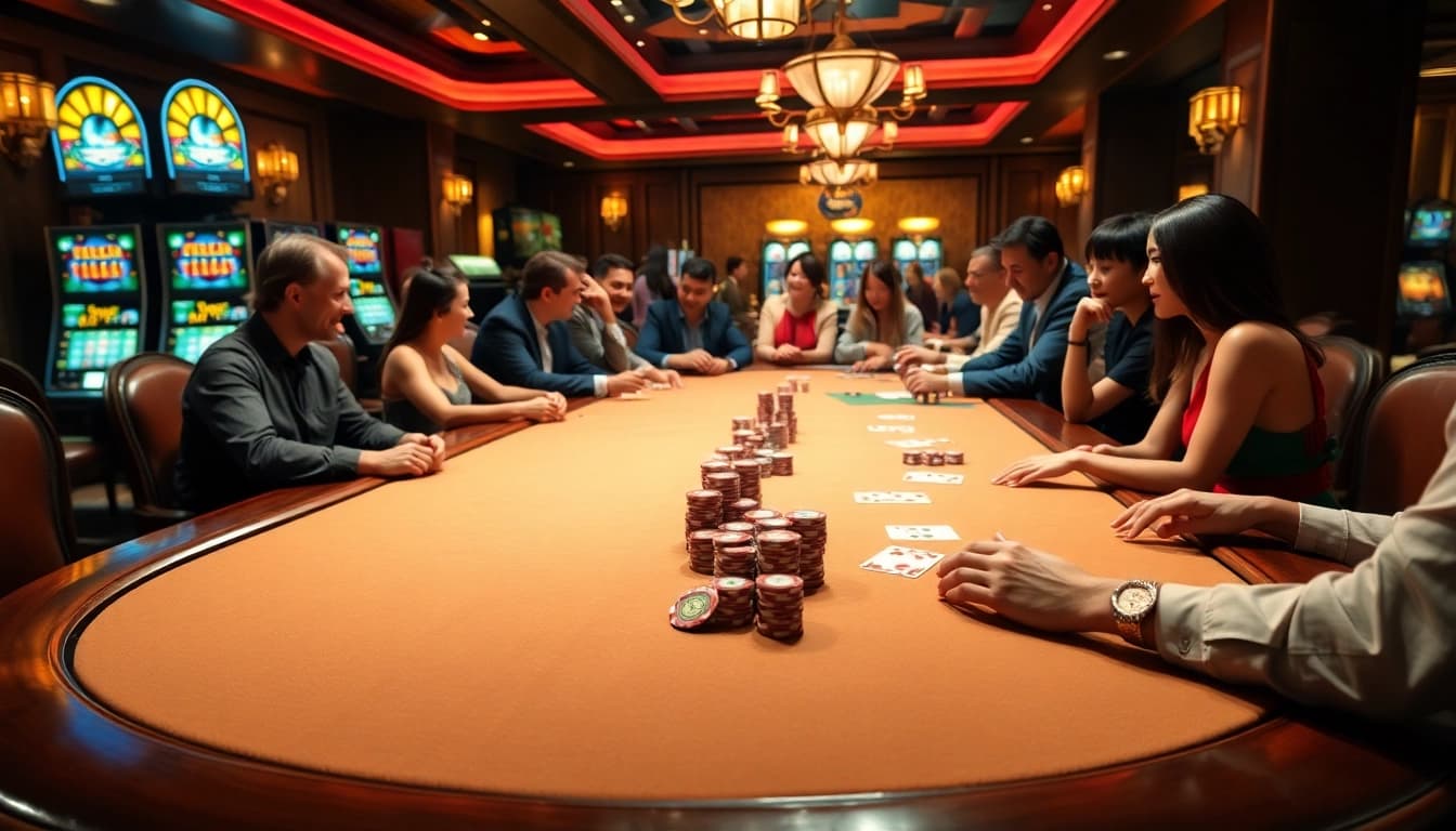 Engage in exciting casino games at https://c168game.com/ with vibrant poker tables and dazzling slot machines.