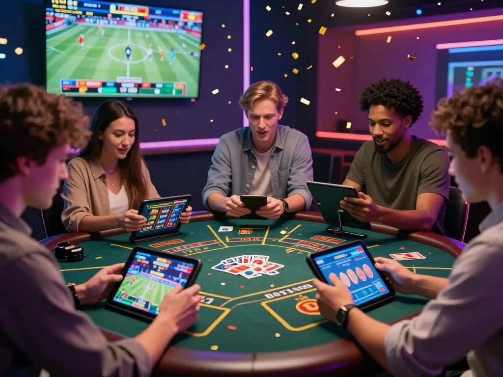 Exciting Luckywin online casino scene with diverse players engaging in vibrant digital games