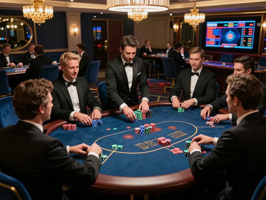 Experience the exhilarating gameplay at HIT CLUB's exclusive VIP poker table with a luxurious ambiance.