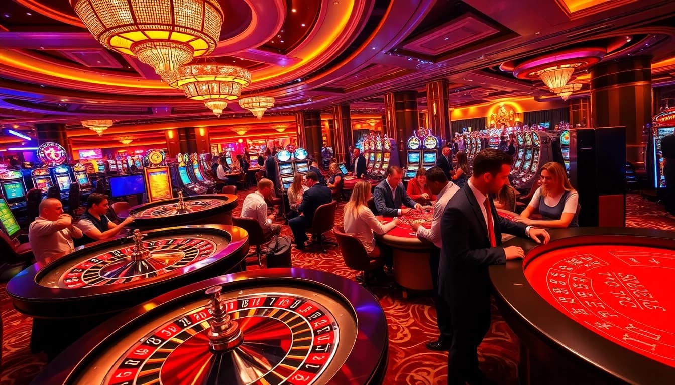 Experience the thrilling atmosphere of casino gaming at https://w188.today/ with vibrant tables and engaged players.
