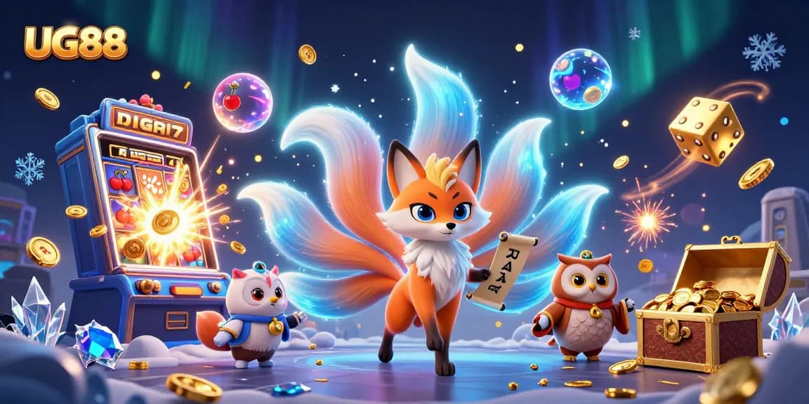 Experience the vibrant casino excitement with UG88, featuring the mystical nine-tailed fox spirit and jackpot elements.