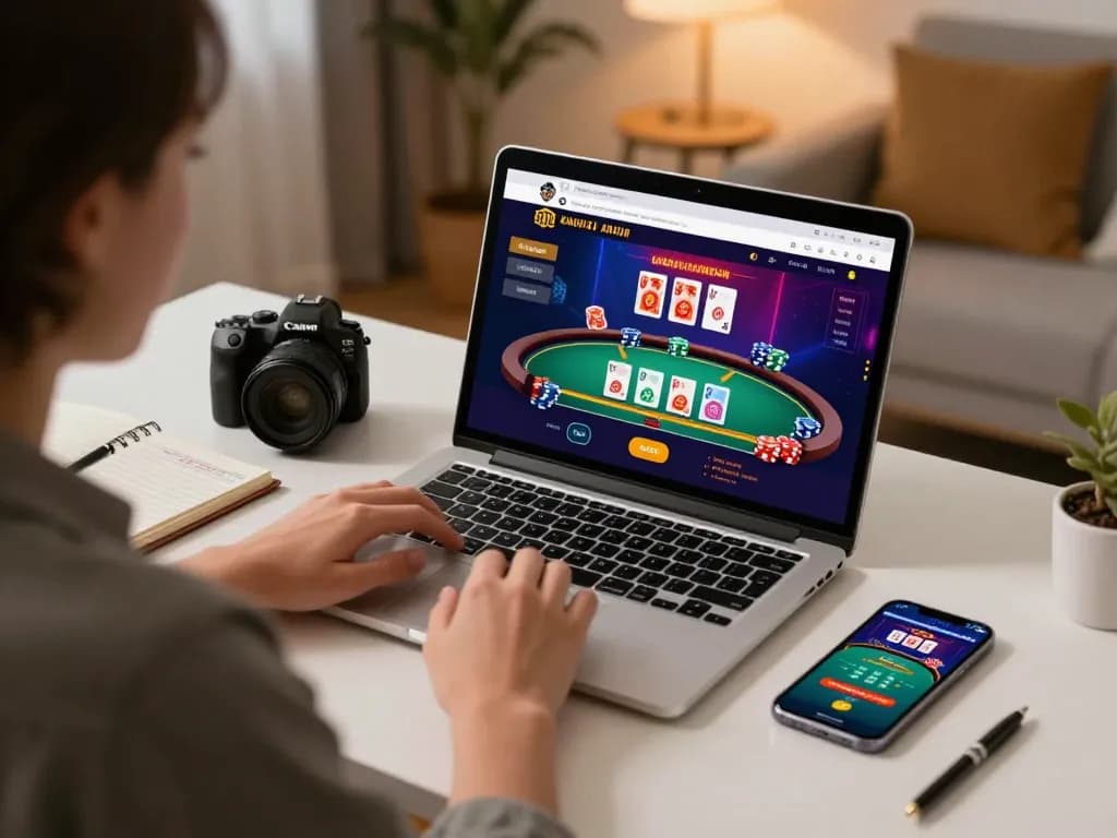 Engaging scene of online gaming with 789win interface, showcasing strategic gameplay and responsible betting.