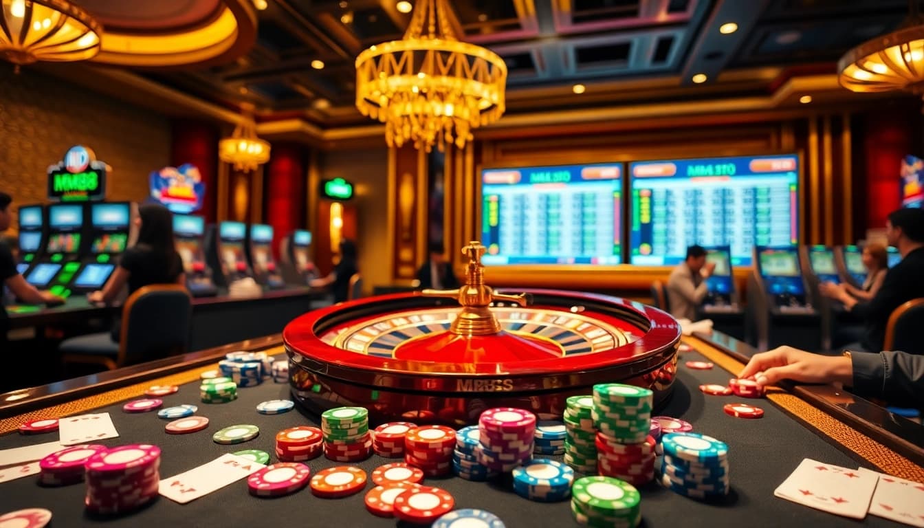 Players enjoying a thrilling casino experience with MM88 focusing on professional poker gameplay.