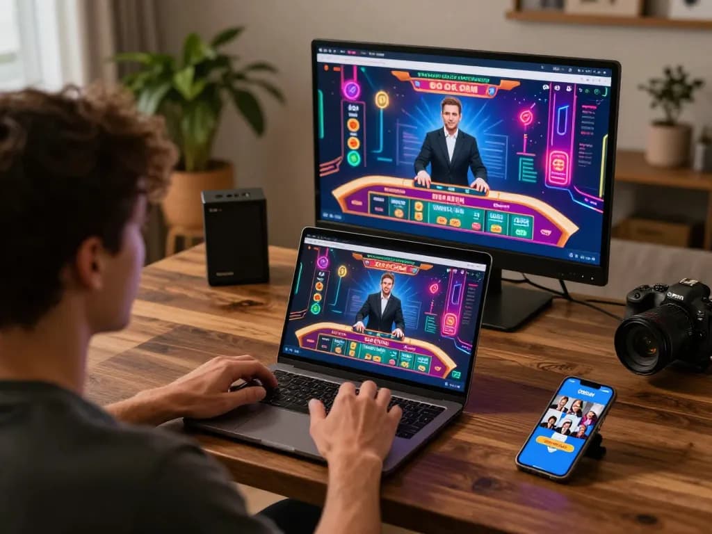 Engaging in live gaming with the okfun app, showcasing vibrant online gambling experience