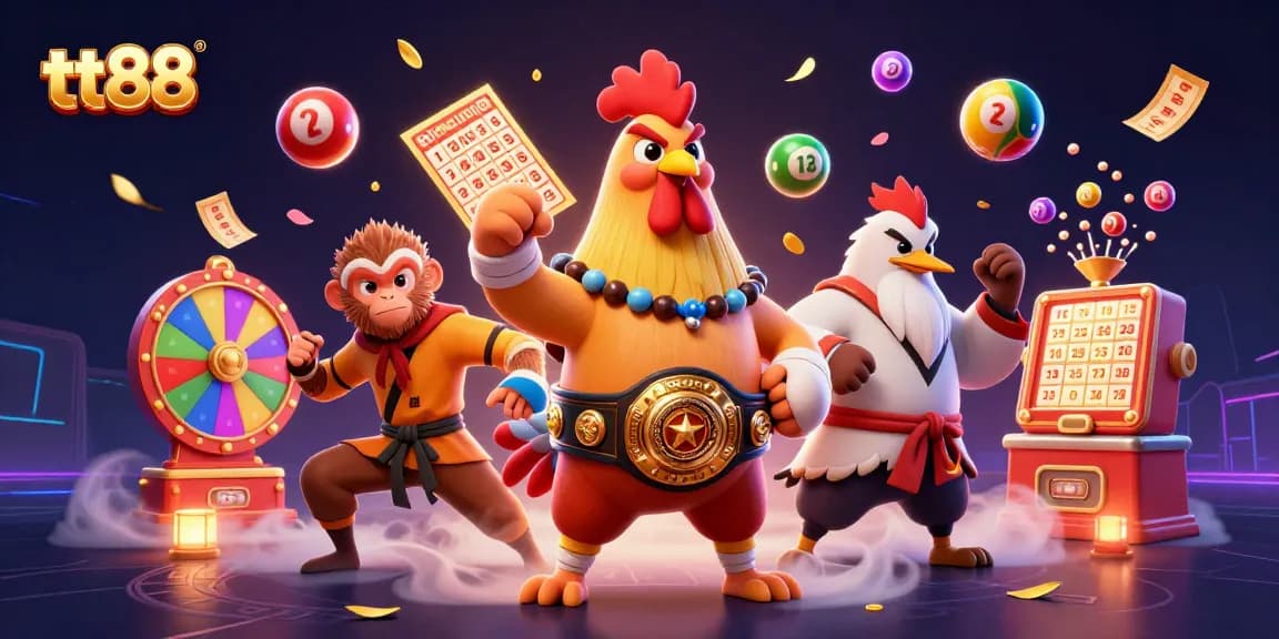 Experience thrilling gameplay at tt88 with a vibrant 3D casino illustration featuring dynamic game elements.