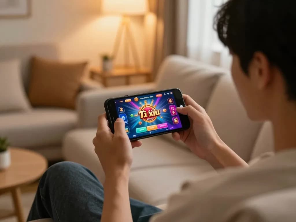 Engaging mobile gameplay on app tài xỉu online, showcasing a user’s immersive gaming experience.