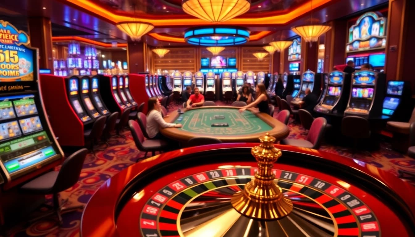 Players enjoying thrilling games at the 33win casino, showcasing vibrant tables and exciting atmosphere.