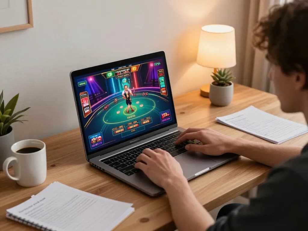 Experience online gaming excitement at trang chủ fun79 with engaging gameplay on laptop.