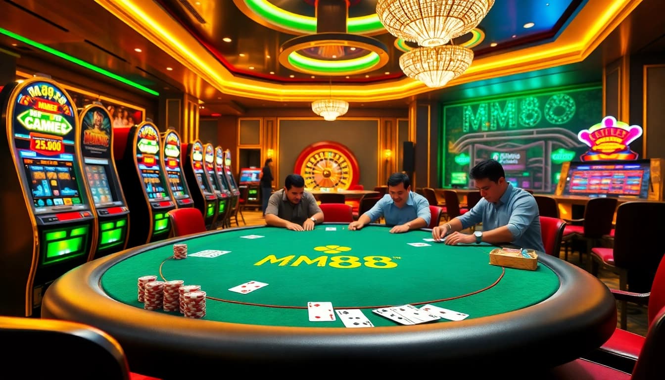 Experience the excitement at MM88 with vibrant casino tables and thrilling games.