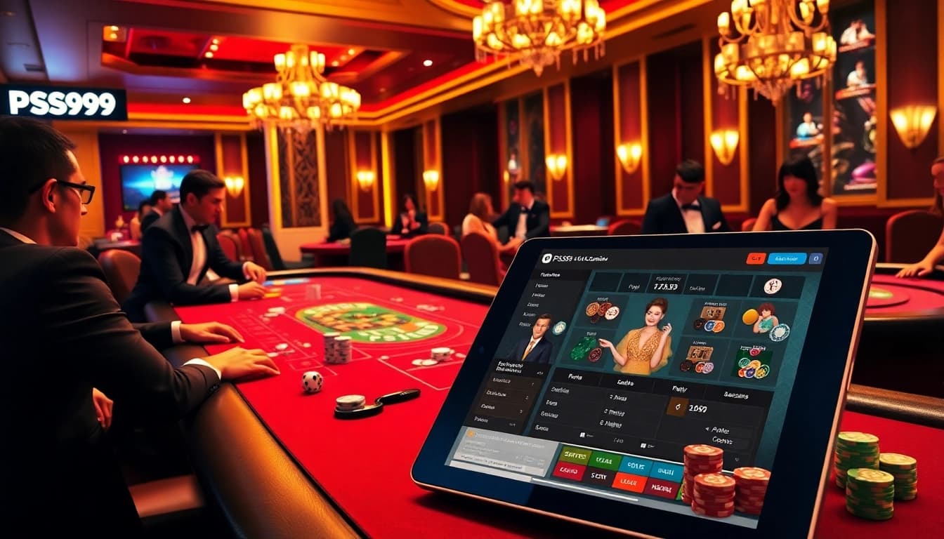 Gamble on PS99 at vibrant casino tables filled with poker chips and exciting action.
