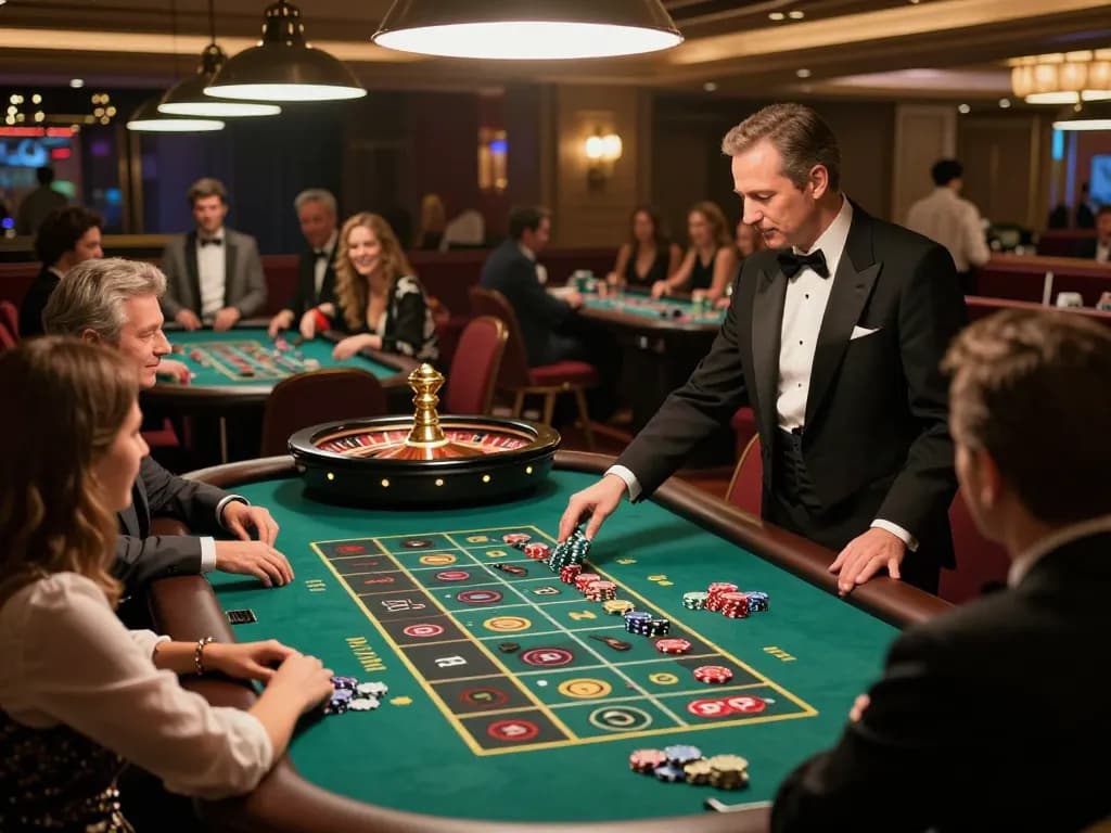 Players engaging in a thrilling roulette game at O8 casino, showcasing excitement and quality.