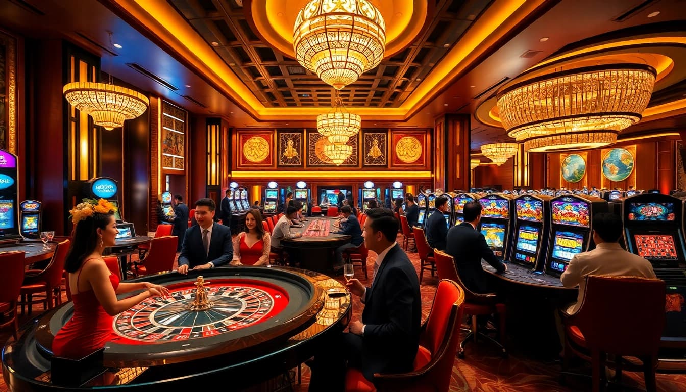 Experience the excitement of Mocbai’s luxury casino environment filled with thrilling games.
