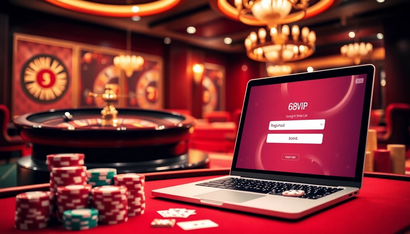 Register smoothly at Đăng Ký Nhà Cái 68VIP with vibrant casino elements and thrilling gaming action.