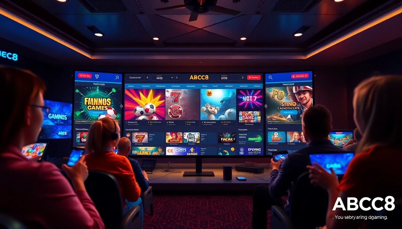 ABC8's vibrant online gaming experience with diverse casino games and sports betting options.