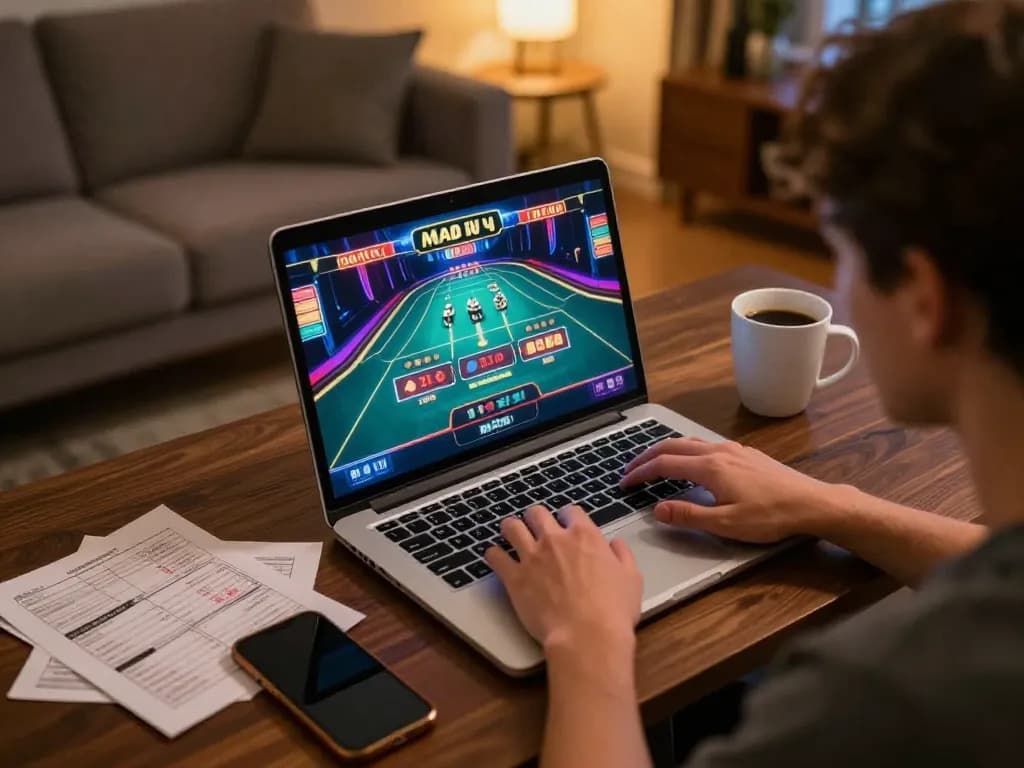 Player enjoying live dealer games on GG88, featuring vibrant graphics and cozy atmosphere.