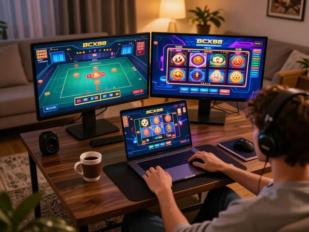 Engaging online gaming experience on BCX88 showcasing dynamic casino games and cozy atmosphere.