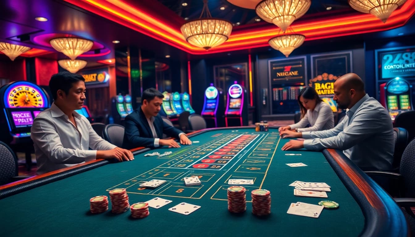 Experience thrilling baccarat action at HZ88, where players engage in high-stakes excitement.