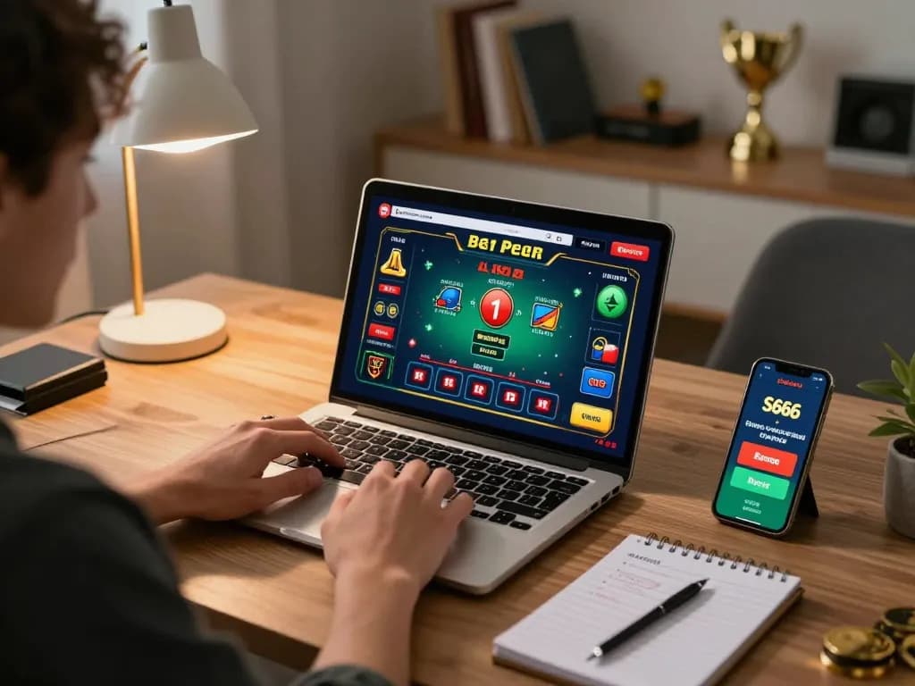 S666 online gaming setup showcases a player engaging in live dealer blackjack, combining strategic gameplay with a cozy atmosphere.