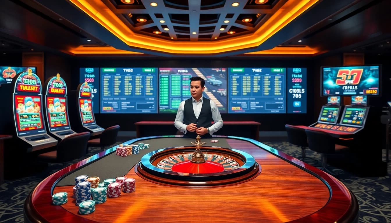 Experience thrilling gameplay with TG88 in a vibrant casino setting.