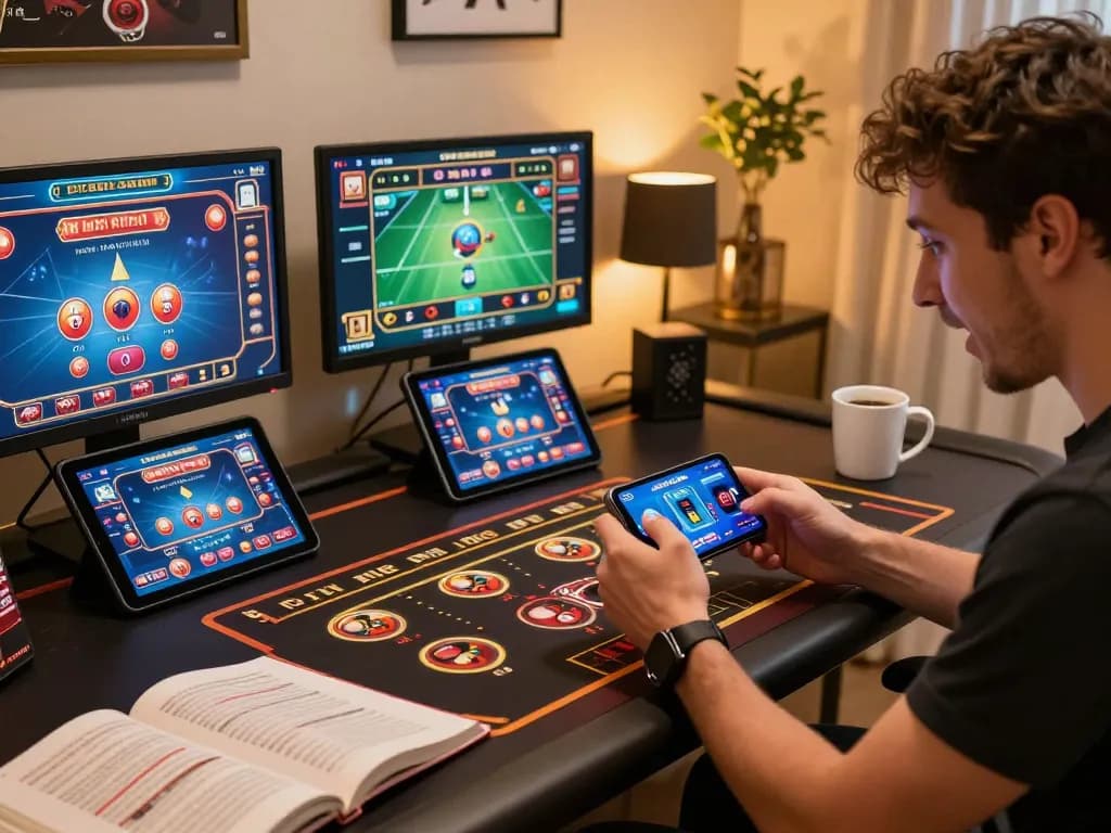 Player engaging in strategic betting on 11win mobile app while analyzing gambling techniques