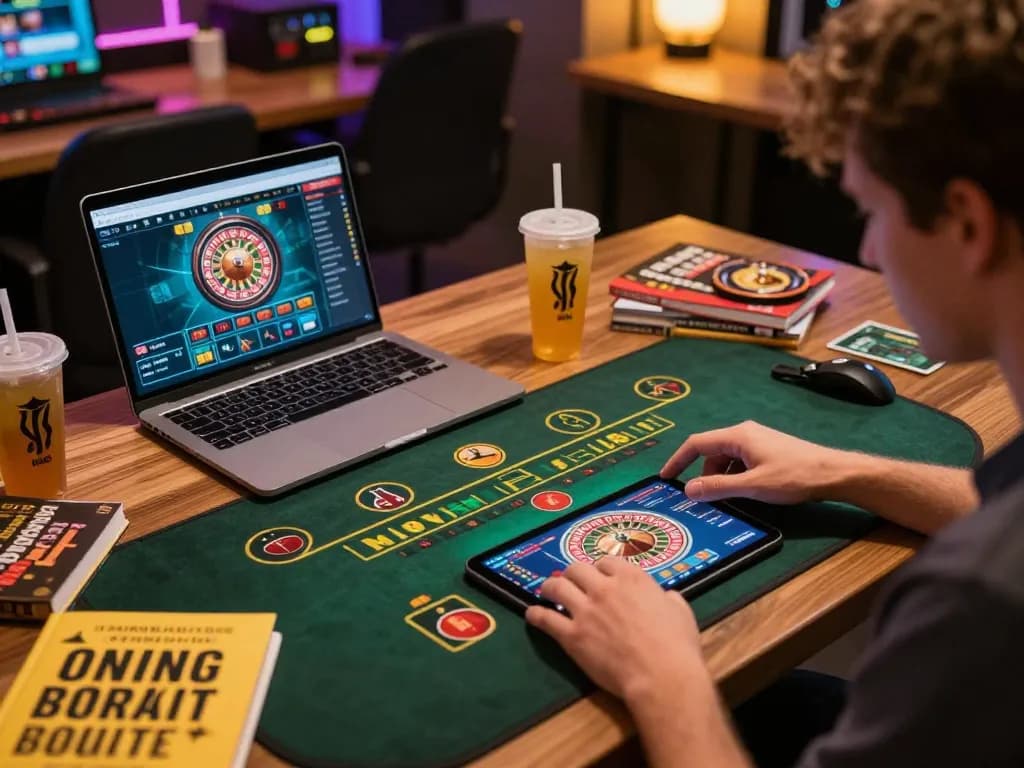 SC88 player engaging with live dealer game on tablet while managing bankroll in cozy setup