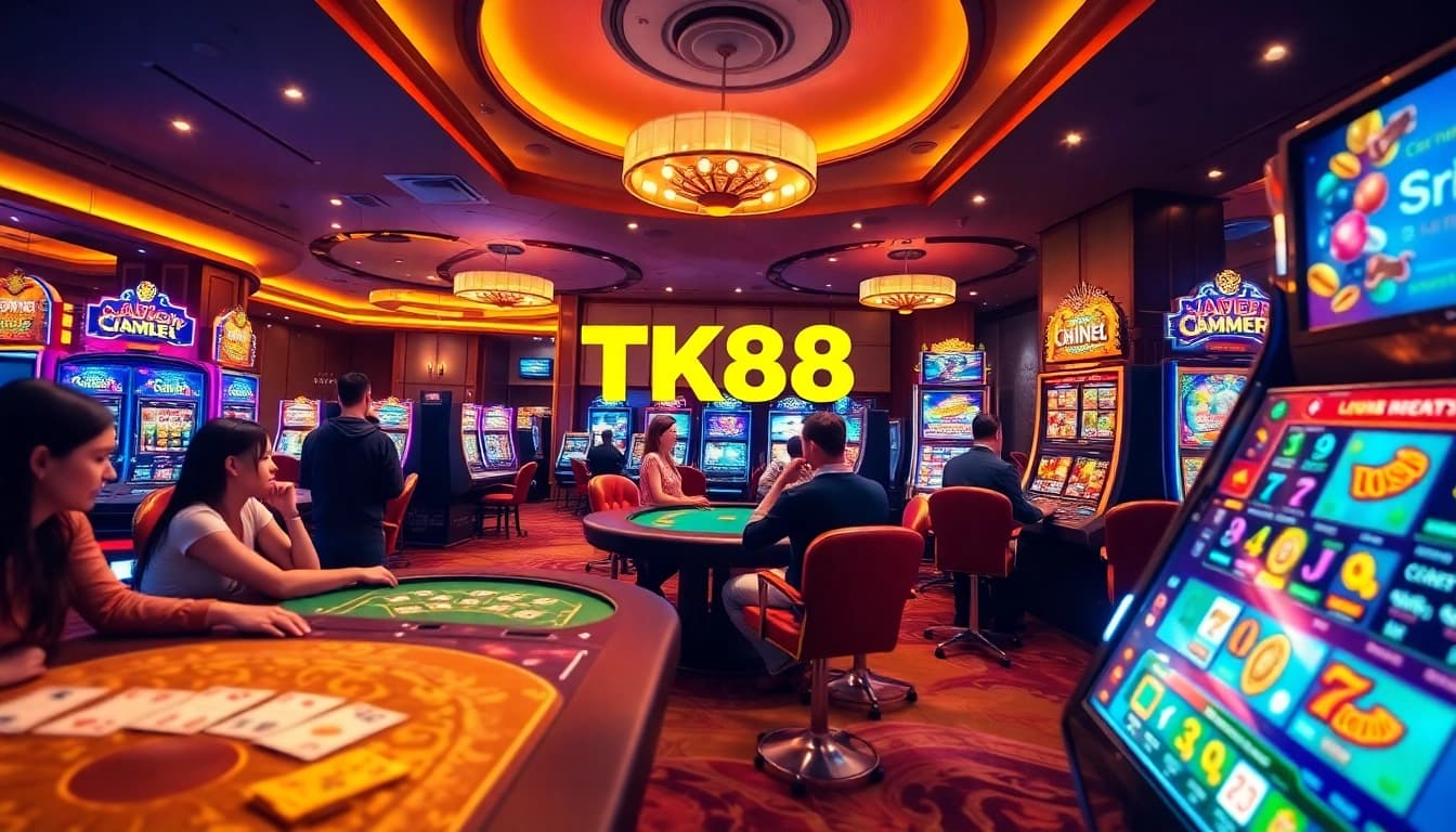 Exciting gaming scene from tk88win.live showcasing players at online casino games.