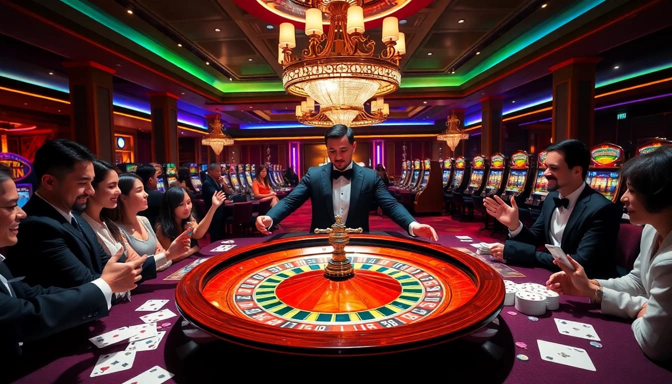 Experience thrilling moments of 'truyện' as players engage in an exciting high-stakes casino game full of energy and anticipation.